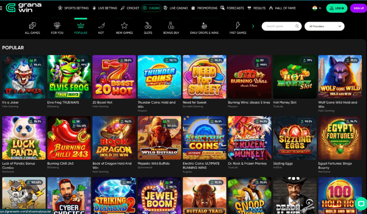 Seleção popular de mesas ao vivo no Granawin Casino